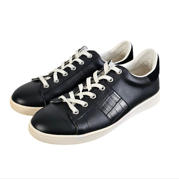 Sam Edelman Shoes - Sam Edelman Black Leather Marquette Sneakers Shoes Size 9